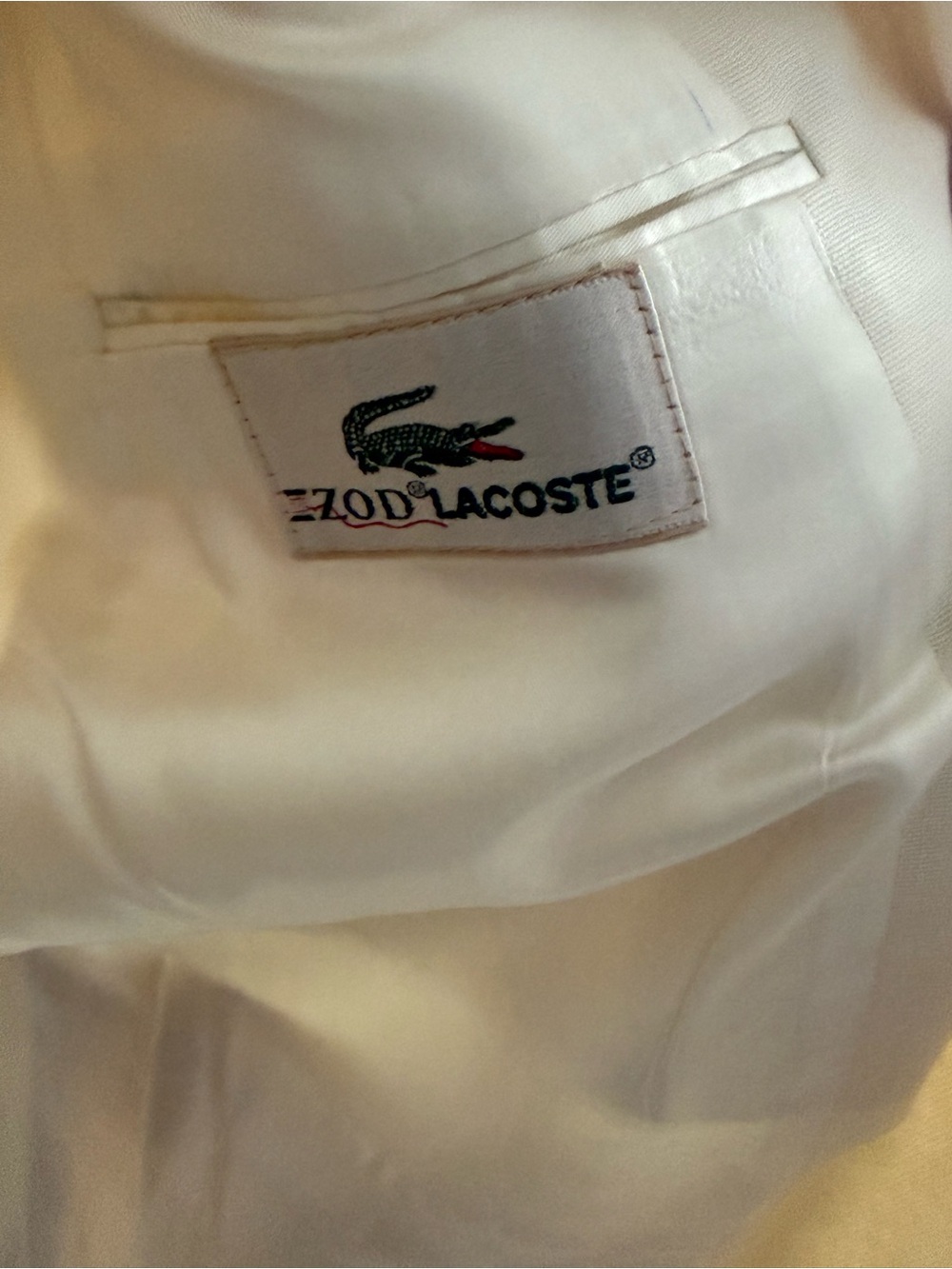 Vintage IZOD Lacoste Men’s Cream Blazer Sport Coat Crocodile Preppy Jacket - Picture 3 of 6